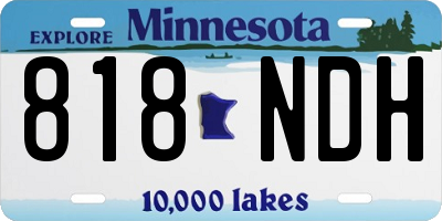 MN license plate 818NDH