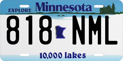 MN license plate 818NML