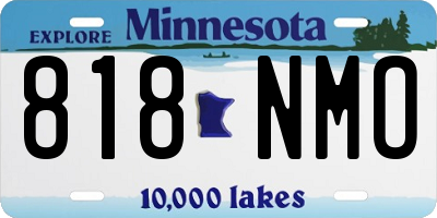MN license plate 818NMO