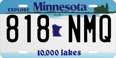 MN license plate 818NMQ
