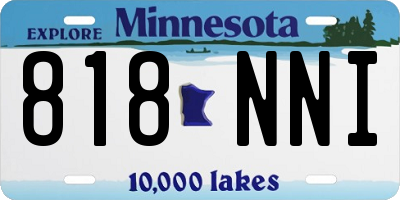MN license plate 818NNI