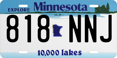 MN license plate 818NNJ