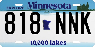 MN license plate 818NNK