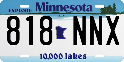 MN license plate 818NNX