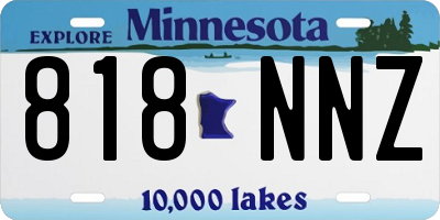 MN license plate 818NNZ