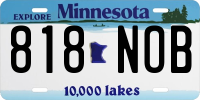MN license plate 818NOB