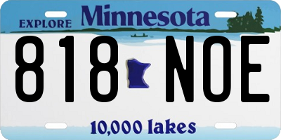 MN license plate 818NOE