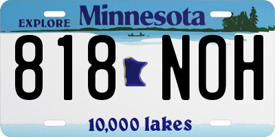 MN license plate 818NOH