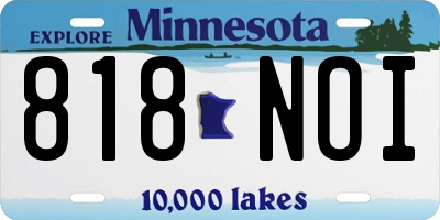 MN license plate 818NOI