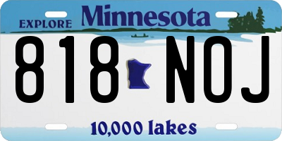 MN license plate 818NOJ