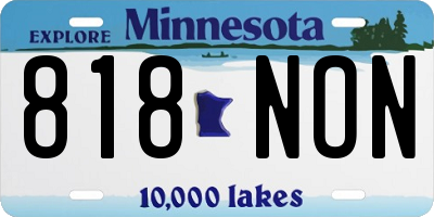 MN license plate 818NON