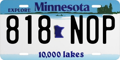 MN license plate 818NOP