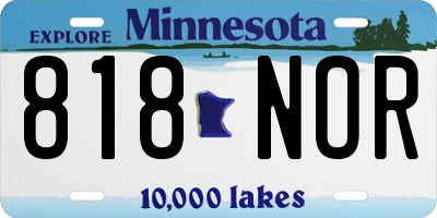 MN license plate 818NOR
