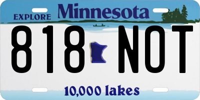 MN license plate 818NOT