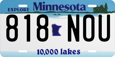 MN license plate 818NOU