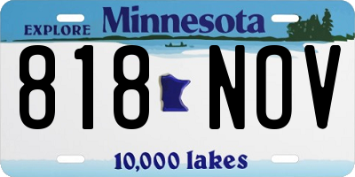 MN license plate 818NOV