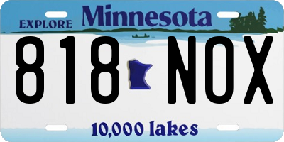 MN license plate 818NOX