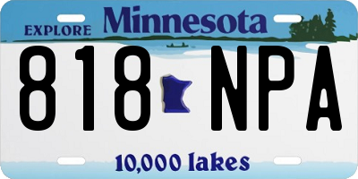MN license plate 818NPA