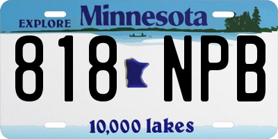 MN license plate 818NPB