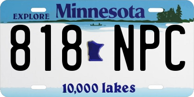 MN license plate 818NPC