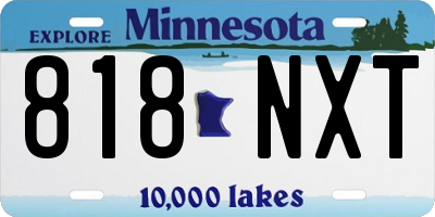 MN license plate 818NXT