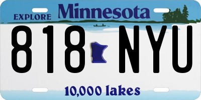 MN license plate 818NYU