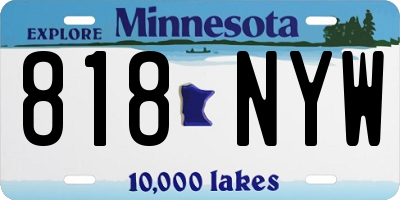 MN license plate 818NYW