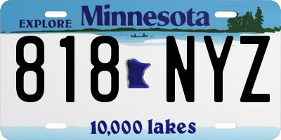 MN license plate 818NYZ