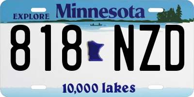 MN license plate 818NZD