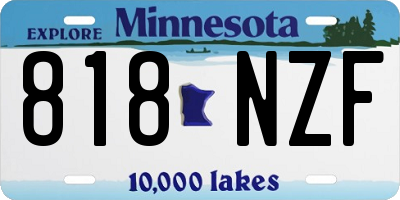 MN license plate 818NZF
