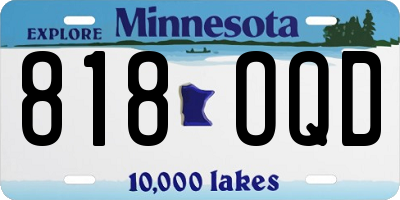 MN license plate 818OQD