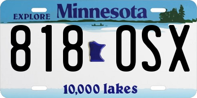 MN license plate 818OSX