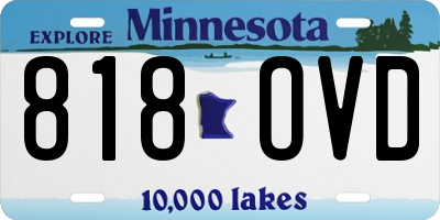 MN license plate 818OVD