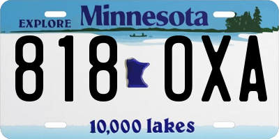 MN license plate 818OXA