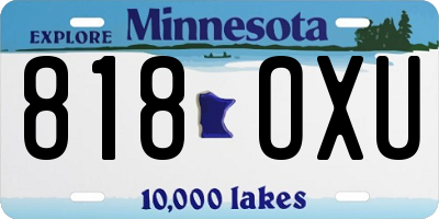 MN license plate 818OXU