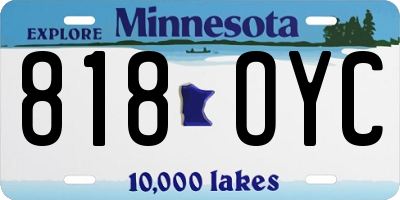MN license plate 818OYC