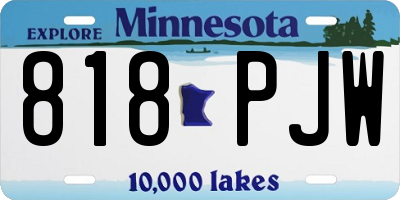 MN license plate 818PJW