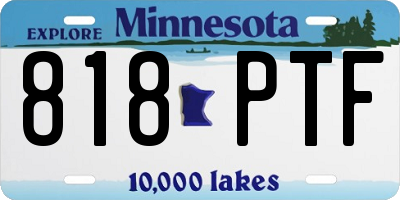 MN license plate 818PTF