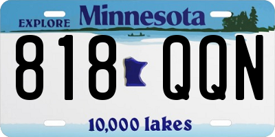 MN license plate 818QQN