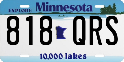 MN license plate 818QRS
