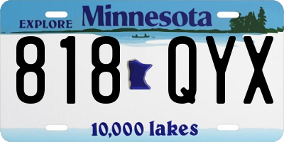 MN license plate 818QYX