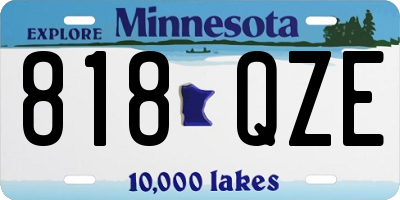 MN license plate 818QZE
