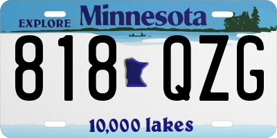 MN license plate 818QZG