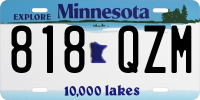 MN license plate 818QZM