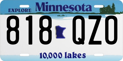 MN license plate 818QZO