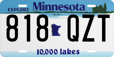 MN license plate 818QZT