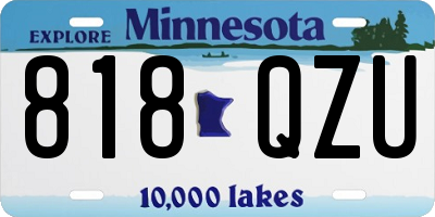 MN license plate 818QZU