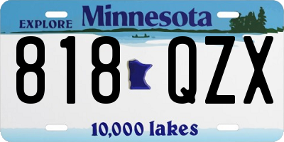 MN license plate 818QZX