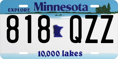 MN license plate 818QZZ