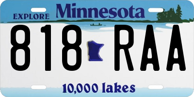MN license plate 818RAA